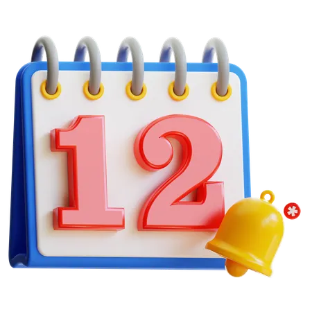 Calendar Day 12  3D Icon