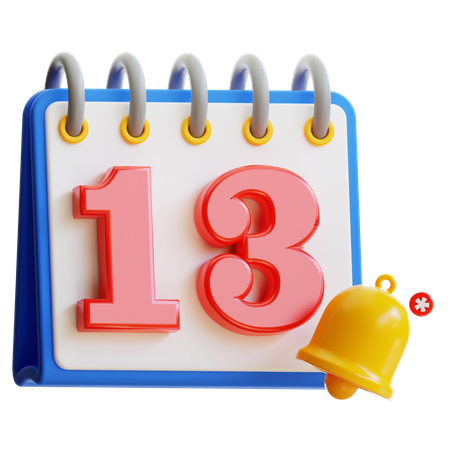 Calendar Day 13  3D Icon