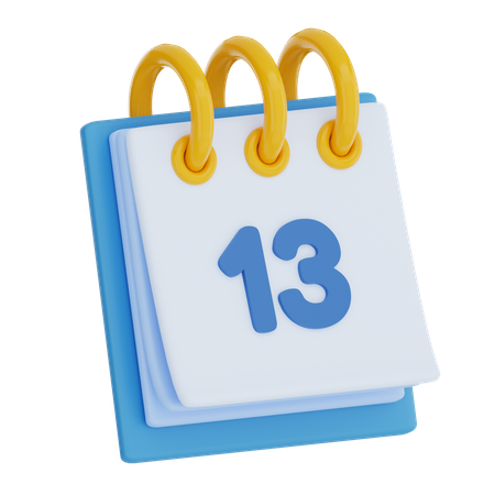 Calendar Day 13  3D Icon