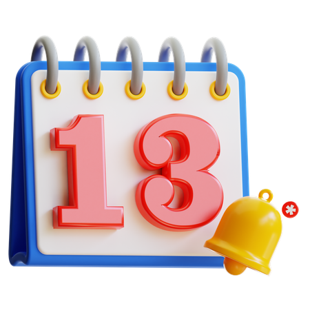 Calendar Day 13  3D Icon