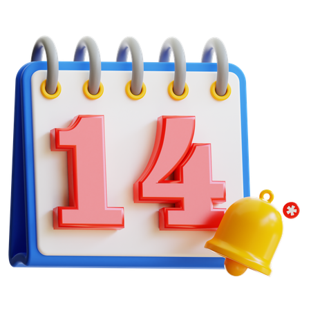 Calendar Day 14  3D Icon