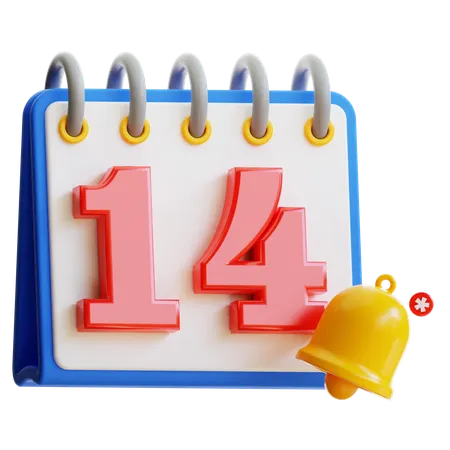 Calendar Day 14  3D Icon