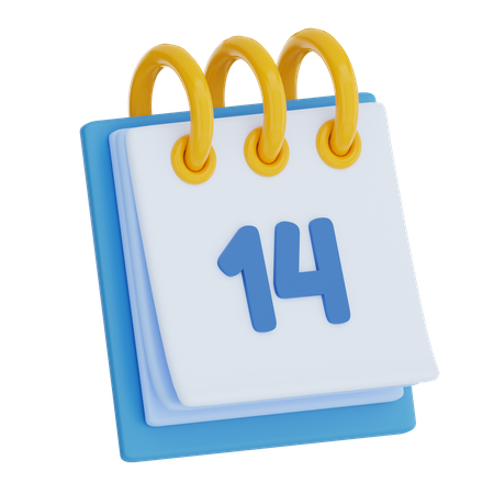 Calendar Day 14  3D Icon