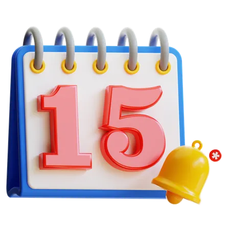 Calendar Day 15  3D Icon