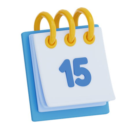 Calendar Day 15  3D Icon