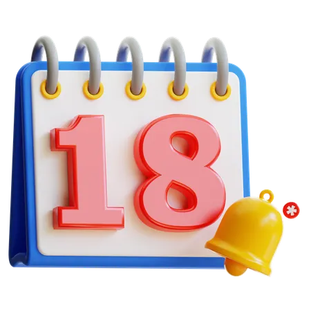Calendar Day 18  3D Icon