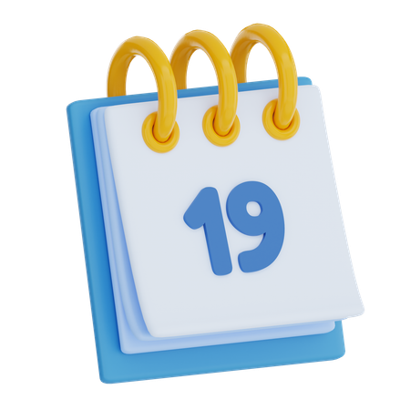 Calendar Day 19  3D Icon