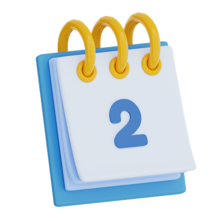 Calendar Day 2  3D Icon