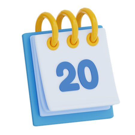 Calendar Day 20  3D Icon