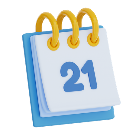 Calendar Day 21  3D Icon