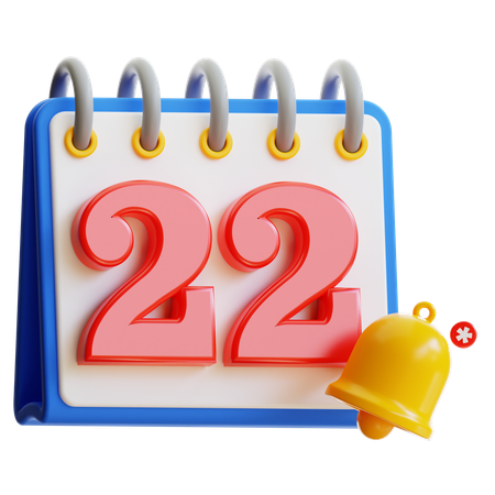 Calendar Day 22  3D Icon