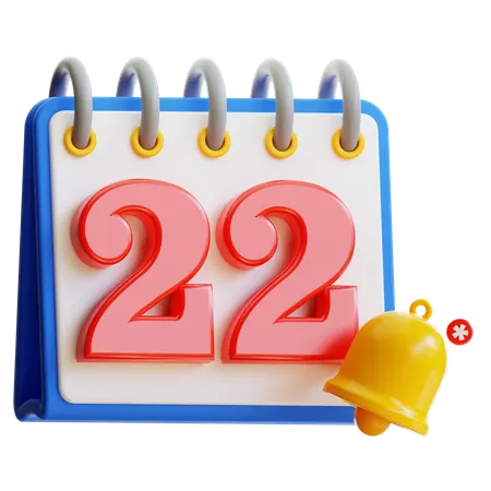 Calendar Day 22  3D Icon
