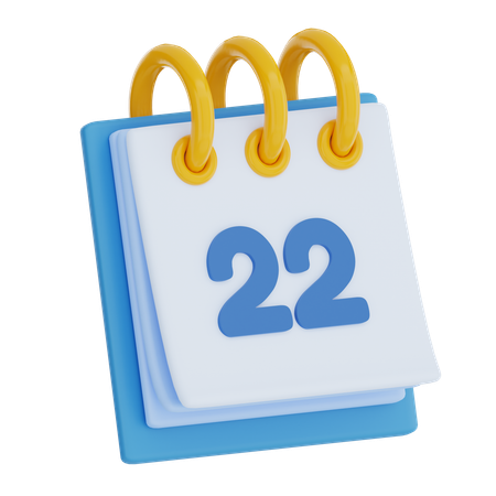 Calendar Day 22  3D Icon