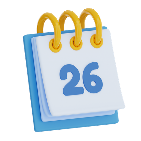 Calendar Day 26  3D Icon