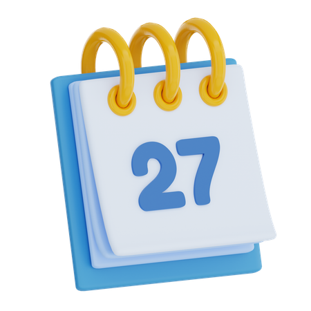 Calendar Day 27  3D Icon