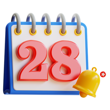 Calendar Day 28  3D Icon