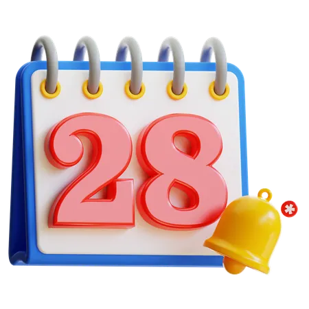Calendar Day 28  3D Icon