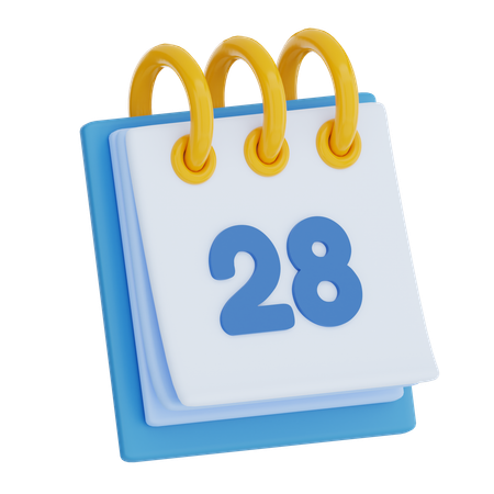 Calendar Day 28  3D Icon