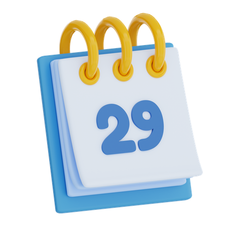 Calendar Day 29  3D Icon