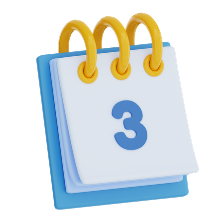 Calendar Day 3  3D Icon