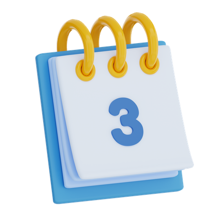 Calendar Day 3  3D Icon