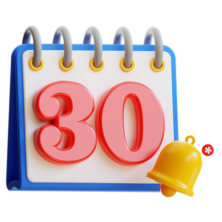 Calendar Day 30  3D Icon
