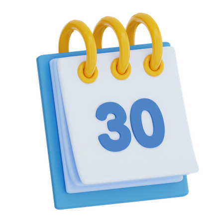 Calendar Day 30  3D Icon