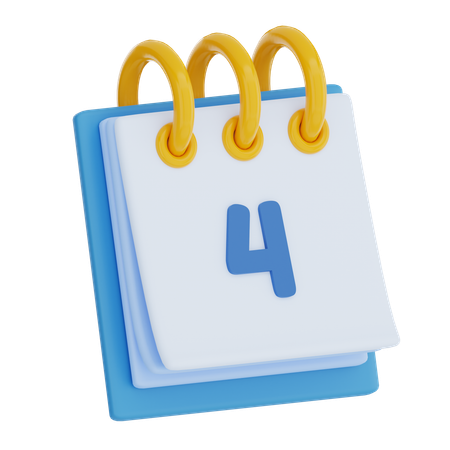 Calendar Day 4  3D Icon