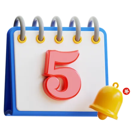 Calendar Day 5  3D Icon