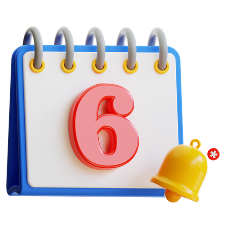 Calendar Day 6  3D Icon
