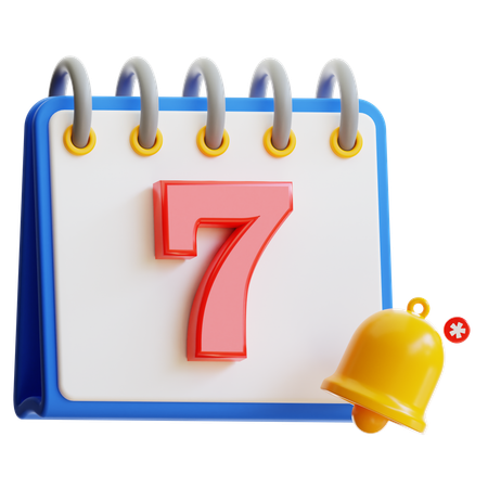 Calendar Day 7  3D Icon