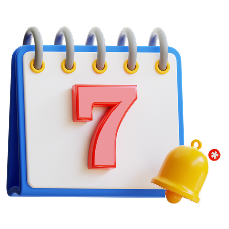 Calendar Day 7  3D Icon