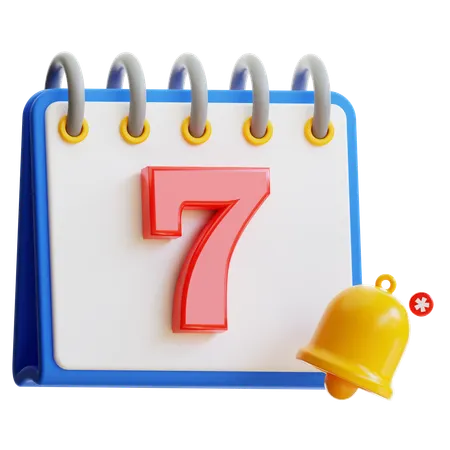 Calendar Day 7  3D Icon