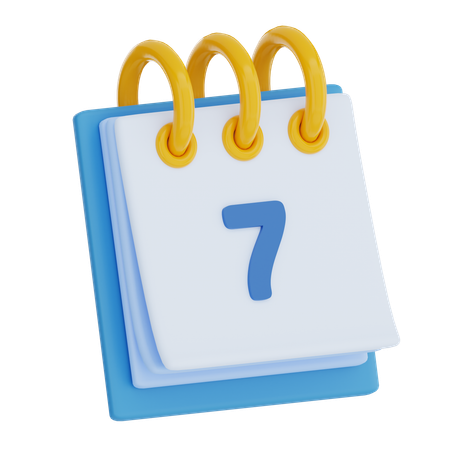 Calendar Day 7  3D Icon