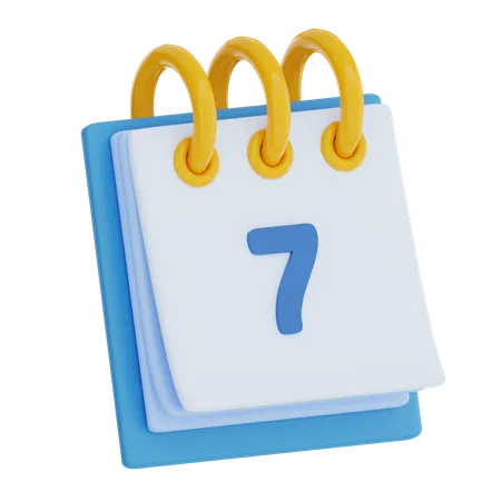 Calendar Day 7  3D Icon