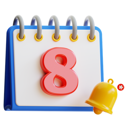 Calendar Day 8  3D Icon