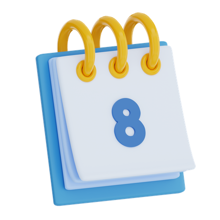 Calendar Day 8  3D Icon