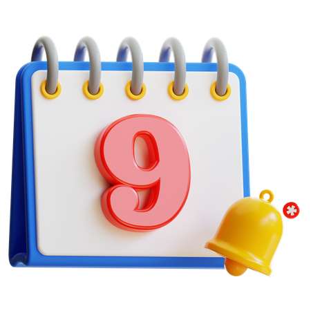 Calendar Day 9  3D Icon
