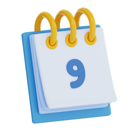 Calendar Day 9  3D Icon