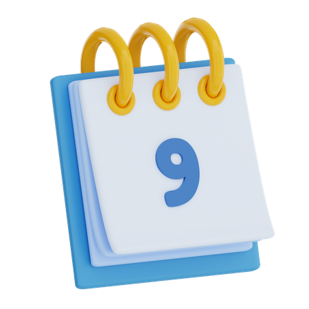 Calendar Day 9  3D Icon
