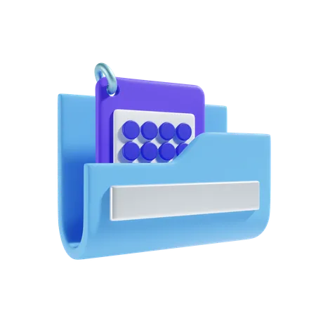Calendar Folder Icon 3D Icon