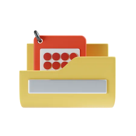 Calendar Folder Icon 3D Icon
