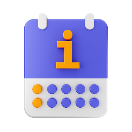 Calendar Info  3D Icon