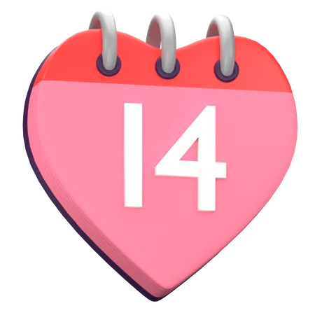Calendar Love  3D Icon