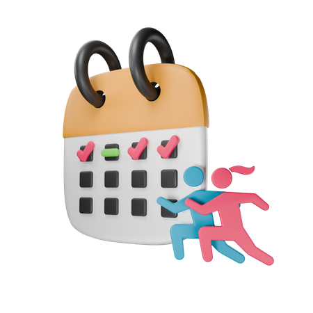 Calendar Marathon  3D Icon