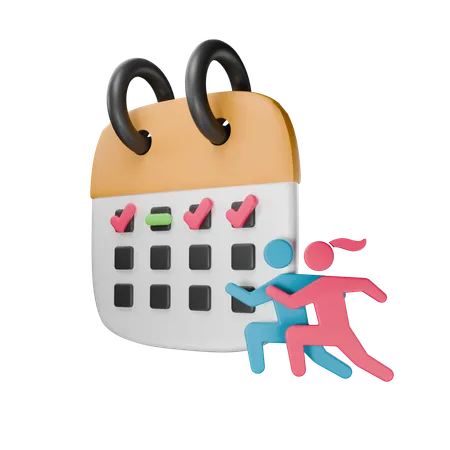 Calendar Marathon  3D Icon