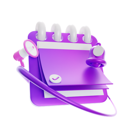 Calendar Marketing Schedule  3D Icon