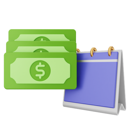 Calendar Money Dollar  3D Icon