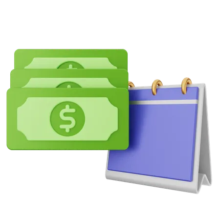 Calendar Money Dollar  3D Icon