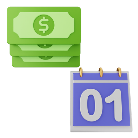 Calendar Money Dollar  3D Icon